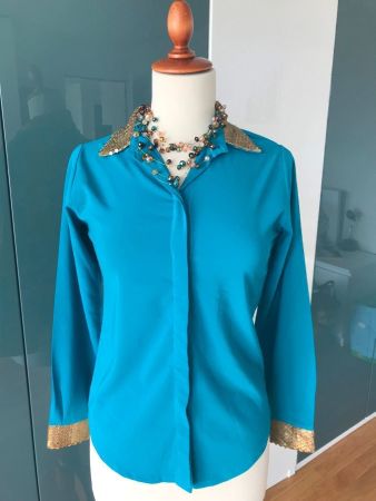 Türkis Bluse S/36
