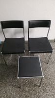 2 Stuehle mit Hocker Metall Schwarz 50er Jahre 