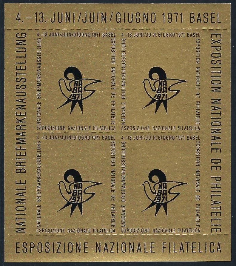 Vignette autostradali: Goldene Vignette NABA Basel 1971 / Neu ** – Nuovo (secondo la descrizione) da PRANGINS venduto da Dorp