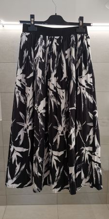 Schicker Plissee-Rock, schwarz-weiss, Gr. 38/40