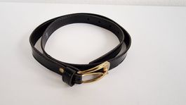 Damen Taillengürtel 69.5-79.5cm Schwarz Lack Kunstleder