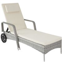 Aluminium Rattan Sonnenliege Cassis hellgrau