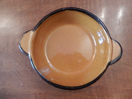 Keramik Schale mit Griffen braun Durchmesser 20cm
