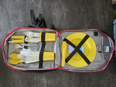 Picknick Rucksack Eichhof Camping Geschirr.
