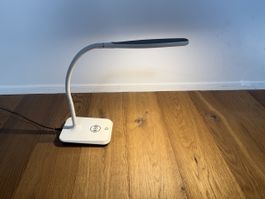 LED-Schreibtischlampe weiss mit Qi-Ladefunktion (Ladefunktio