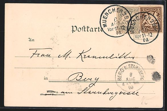 Cartoline postali: Paul Hey: München, Strassenbahn am Prom – Usato da Berlin venduto da bartko-reher 1