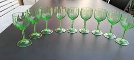 Urangläser / Vaselineglas 9Stück