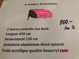 2 stores corbeille Sun Bask lamelcolor occasion 150.- pièce