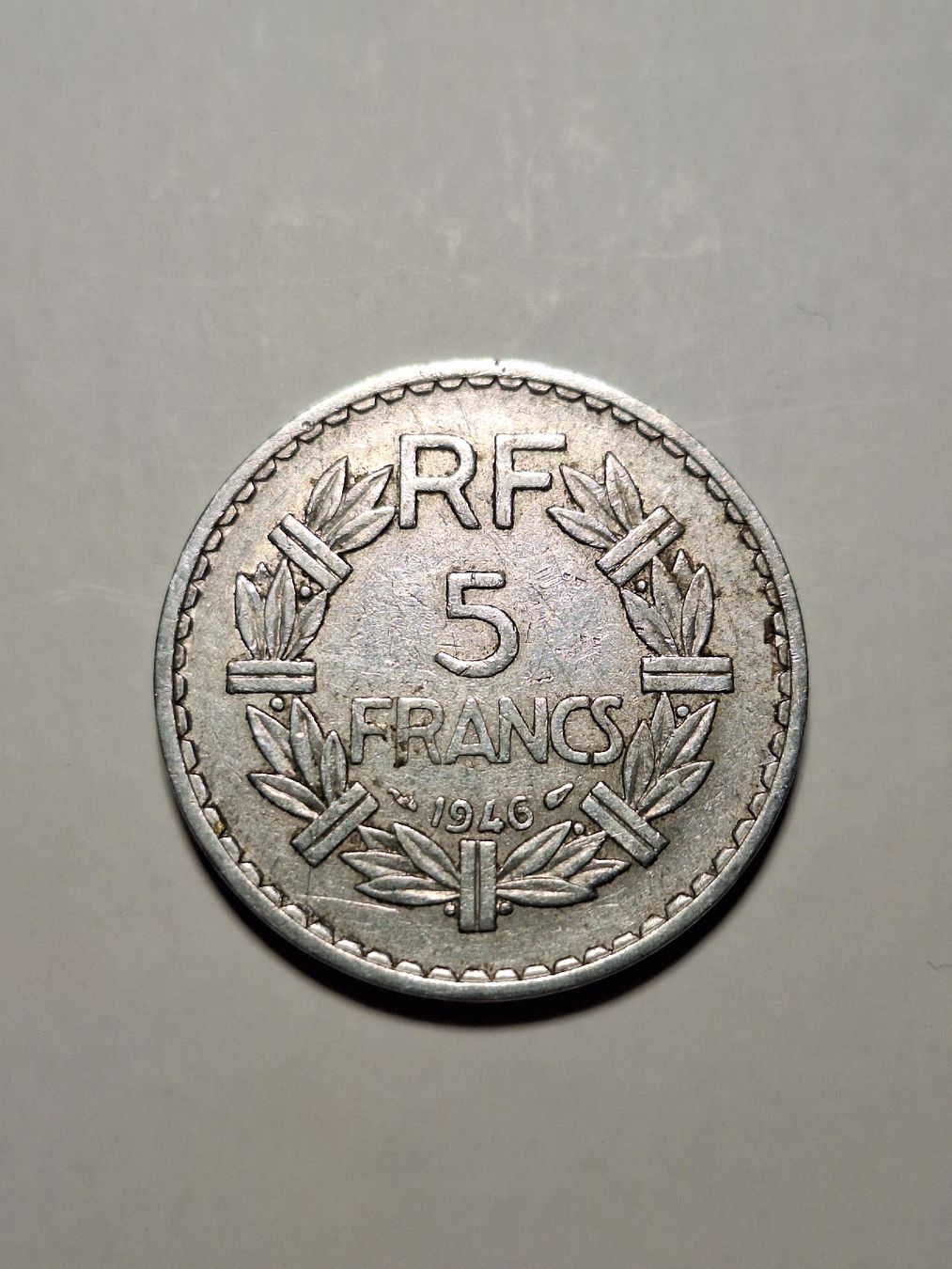 Alle Münzen: RF 5 Francs - Republique francaise - 1946 – Gebraucht aus Riva San Vitale von P.butti