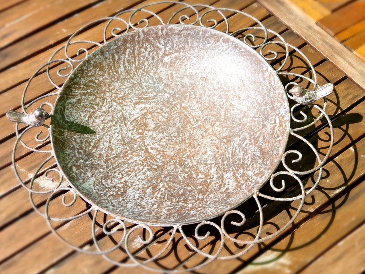 Stagni & Fontane ornamentali: Vogeltränke Metall 40cm – Nuovo e nell'imballaggio originale da Matzendorf venduto da Gartendeko-Shop