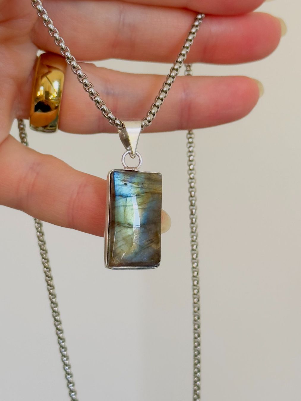 Catenine: Fashionable labradorite necklace – Nuovo e nell'imballaggio originale da Genève venduto da AGBERG 6