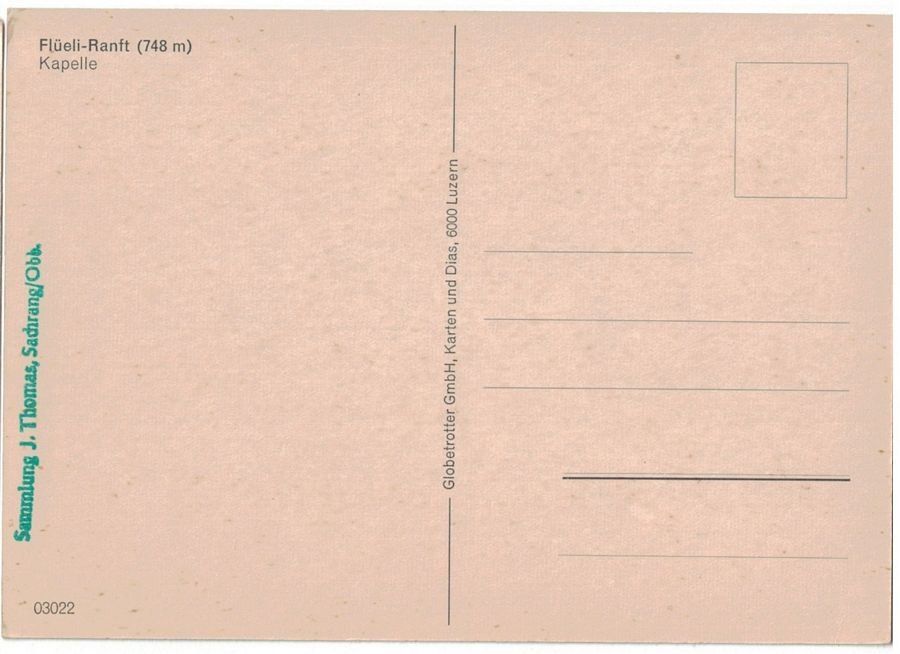 Cartoline postali: Flüeli-Ranft, Kapelle – Usato da Frauenfeld venduto da POML 1