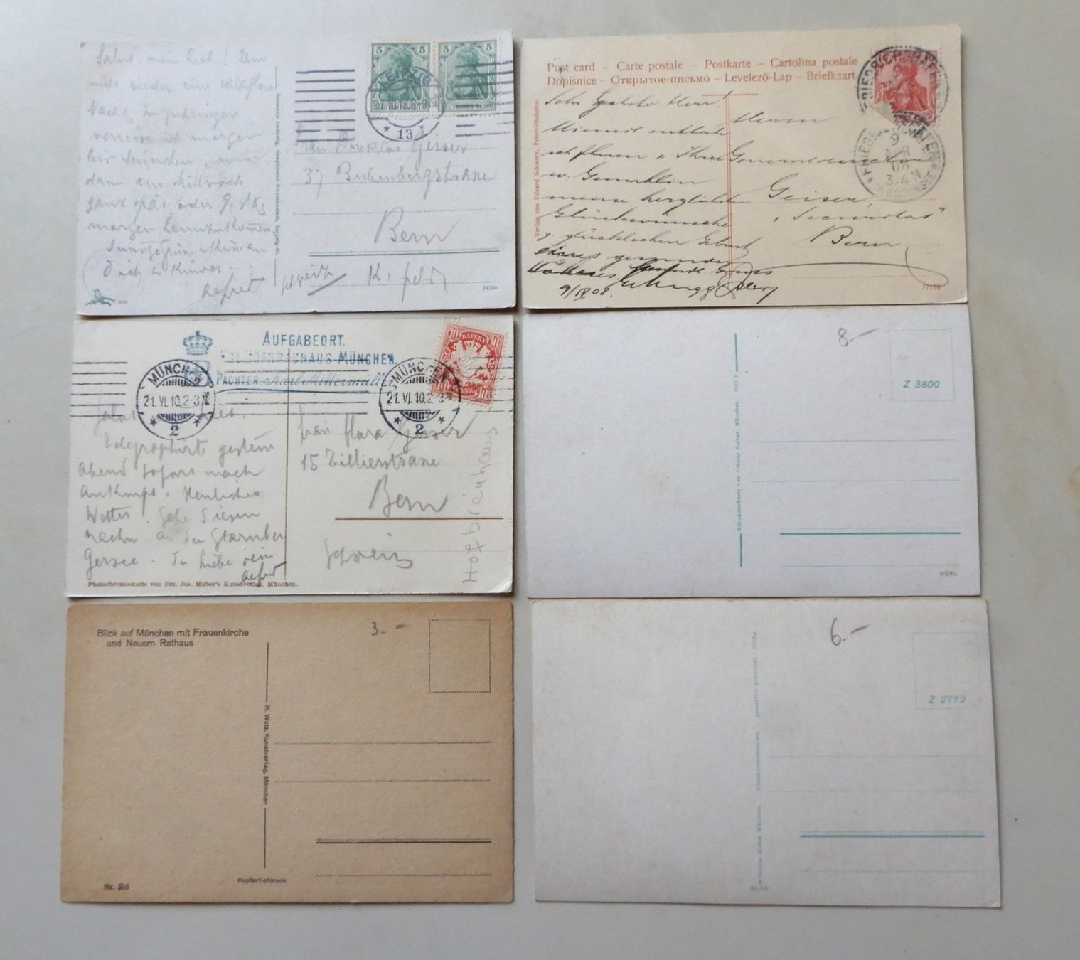 Cartoline postali: Antike Postkarten München, Leipzig, Friedrichshafen 1910 – Usato da Senèdes venduto da Framboise52 1
