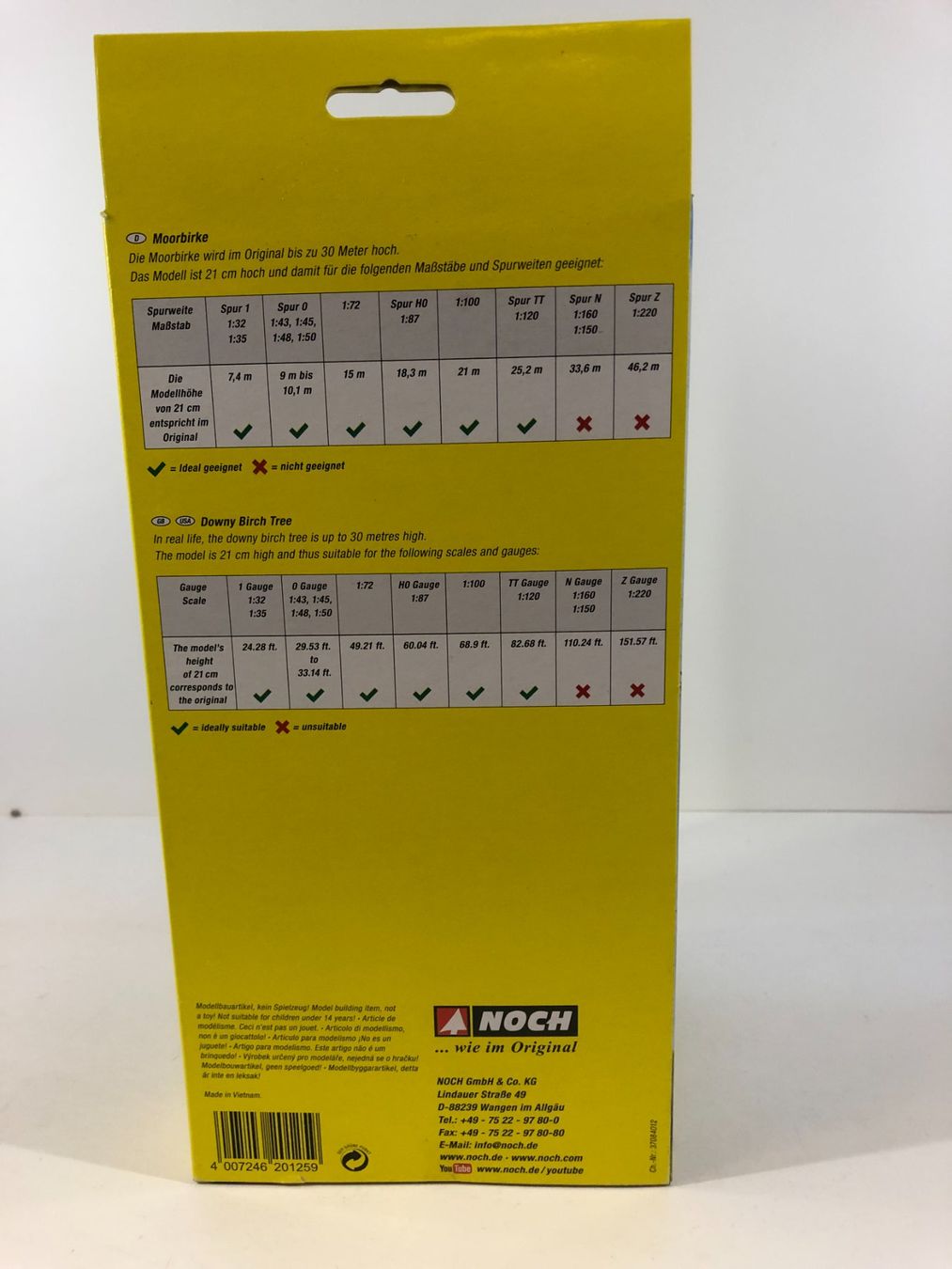 Noch Modellini di ferrovie: Noch H0 20125 Moorbirke – Nuovo e nell'imballaggio originale da Rodersdorf venduto da Joerg11 4