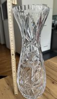 Handgeschliffene Kristallvase 36 cm, schwere Luxus Vase