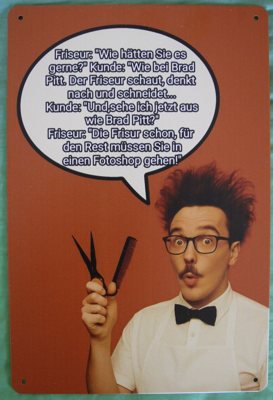 Insegne: NEU/Eigenproduktion: Friseur Witze Blechschild Plakat – Nuovo (secondo la descrizione) da Matten b. Interl venduto da alleswasgutist