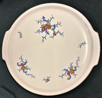 Platte Tortenplatte Langenthal Porzellan 1948 Dekor farbig