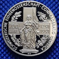 1 Unze Silver Helvetia 1291-1991