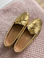 Tod's Mokassin Leder gold Damen Schuhe guter Zustand