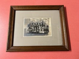 Antikes Klassenfoto, gerahmt, Nostalgie ca. 100 Jahre