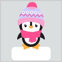 Geburtstafel "Pinguin" für Mädchen, zum selber machen