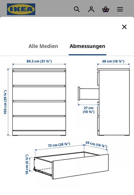 Cassettiere: IKEA Malm Kommode  – Usato da Birsfelden venduto da oi_maggus 3