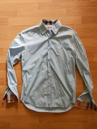 Original Burberry Herren Hemd Gr. M/48 Hellblau Nova Check