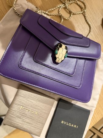 BULGARI Serpenti Leather crossbody bag (purple)
