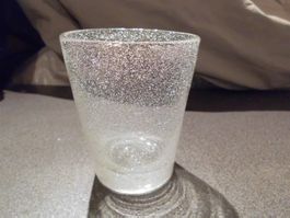 Kerzenglas weiss mit Bläschen