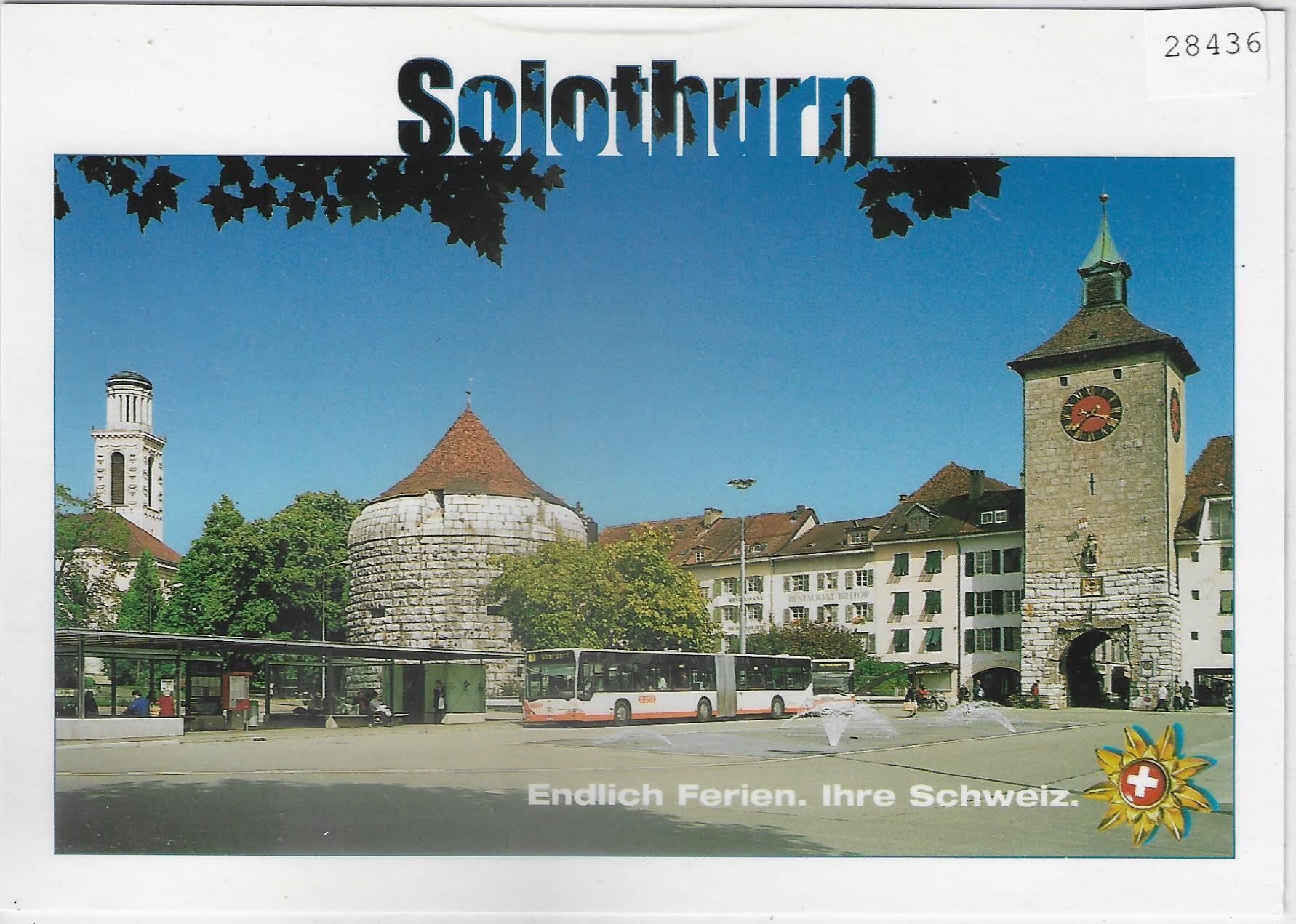 Ansichtskarten: Solothurn - Amtshausplatz mit Omnibus – Gebraucht aus Ettingen von Kartenplanet