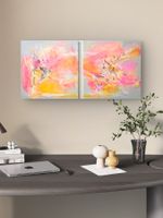 2 StkOriginale Gemälde auf Leinwand 40 cm, Unikat!!!
