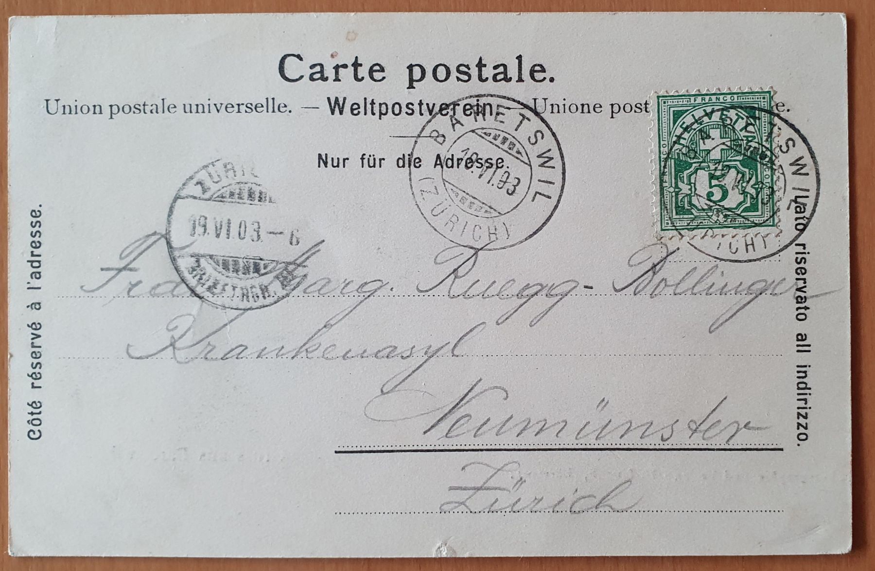 Cartoline postali: Gruss aus Bäretswil 1903 – Usato da Kreuzlingen venduto da Rschweiz1 1