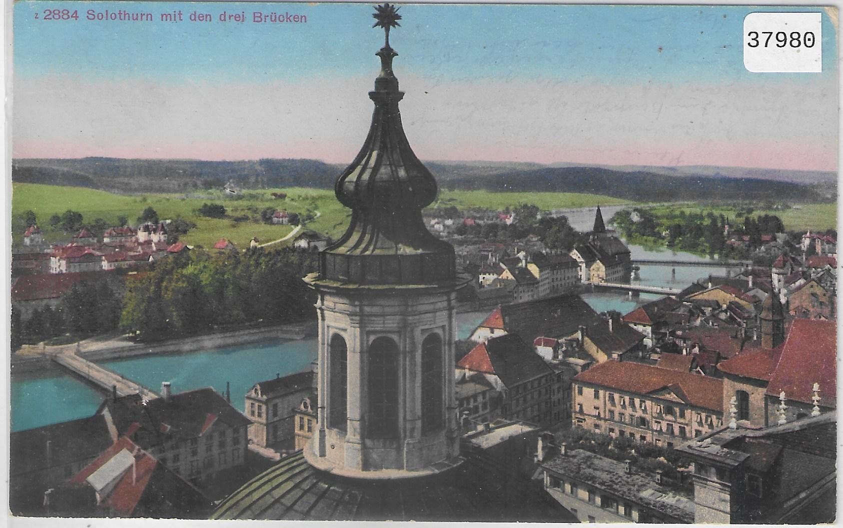Cartoline postali: Solothurn mit den drei Brücken - Litho – Usato da Ettingen venduto da Kartenplanet