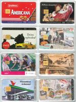 8 Telefonkarten Ungarn Weihnachtsmann, Coca Cola, Auto u.a