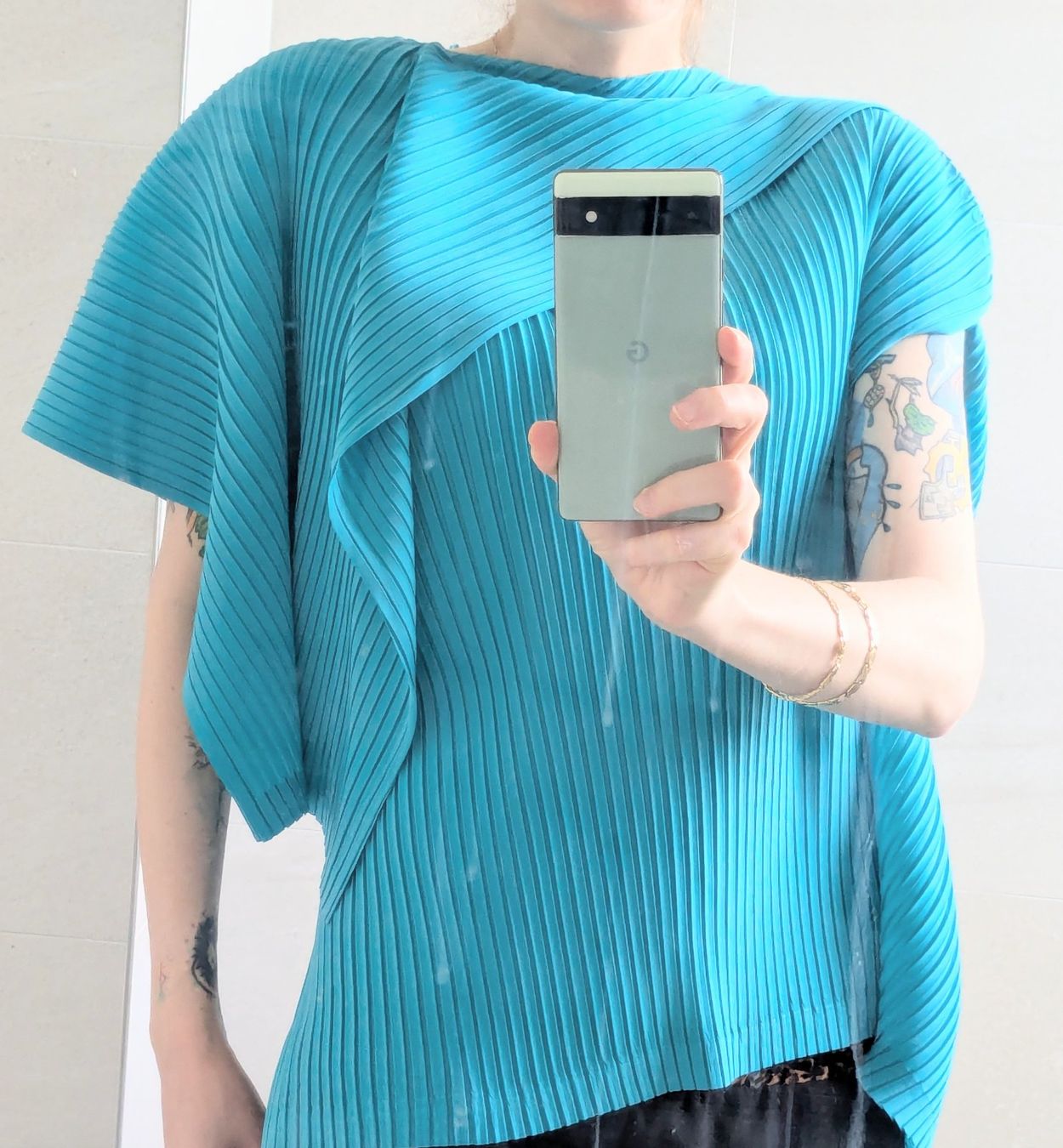 Camicette: Issey Miyake Pleats Please Bluse Türkis – Usato da Kloten venduto da nad_ys78 3