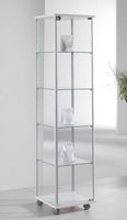 Glasvitrine, ESG Glas, Weiss, Abschliessbar (43x43x.H.180cm)