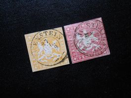 Württemberg  Mi 7a/9a  1857  Mi 115 €