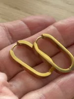 Luxus Elegante Creolen Edelstahl Ohrstecker Farbe Gold
