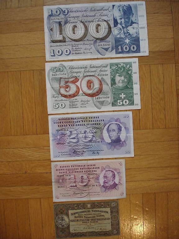 Banconote: SCHWEIZER BANKNOTENSATZ – Usato da Niederweningen venduto da tsnuk333 4