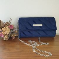 Elegante Tasche / Clutch Tasche in Marineblau und Silber