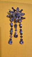 Vintage Wasserfall Brosche Strass (Black Diamond 50er)