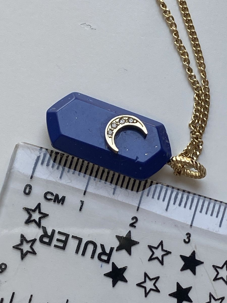 Fossil Catenine: Fossil Lapis Lazuli Halskette mit Mond – Nuovo (secondo la descrizione) da Givisiez venduto da dor_xb9k 1