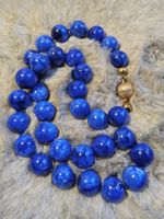 Top Vintage 50er Jahre Lapislazuli Kette, Sterling Verschlus