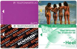 4 seltene Telefonkarten Dummy's aus Deutschland
