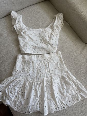 Amisu Summer Crop Top & Mini Skirt Set S