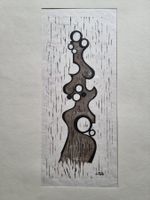 KÜNSTLER UNLESERLICH SIGNIERT HOLZSCHNITT