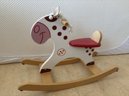 Wooden rocking horse with removable safety bar - Scratch