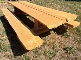 Gartentisch-Bankkombination Blockbau