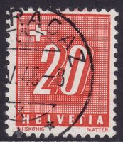Portomarke SBK-Nr. 57y (Ziffer und Kreuz 1938) gestempelt
