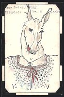 Künstler Handgemalt: Esel im Kleid mit 